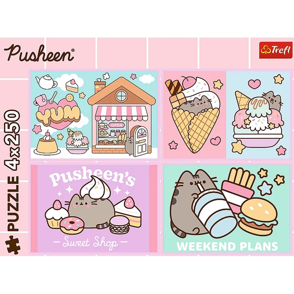Ismerd meg Pusheen cicát 4x250db-os puzzle - Trefl kép 2