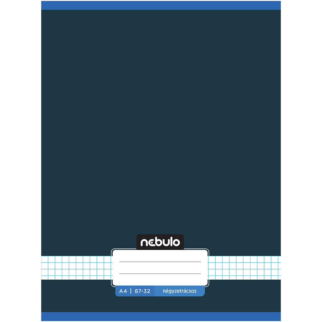 Nebulo: Tűzött kockás grafitkék színű füzet 87-32 A/4