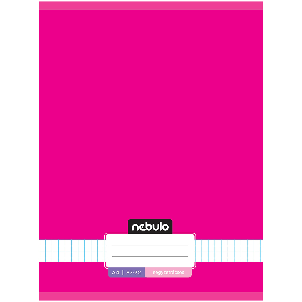 Nebulo: Tűzött kockás neon rózsaszínű füzet 87-32 A/4