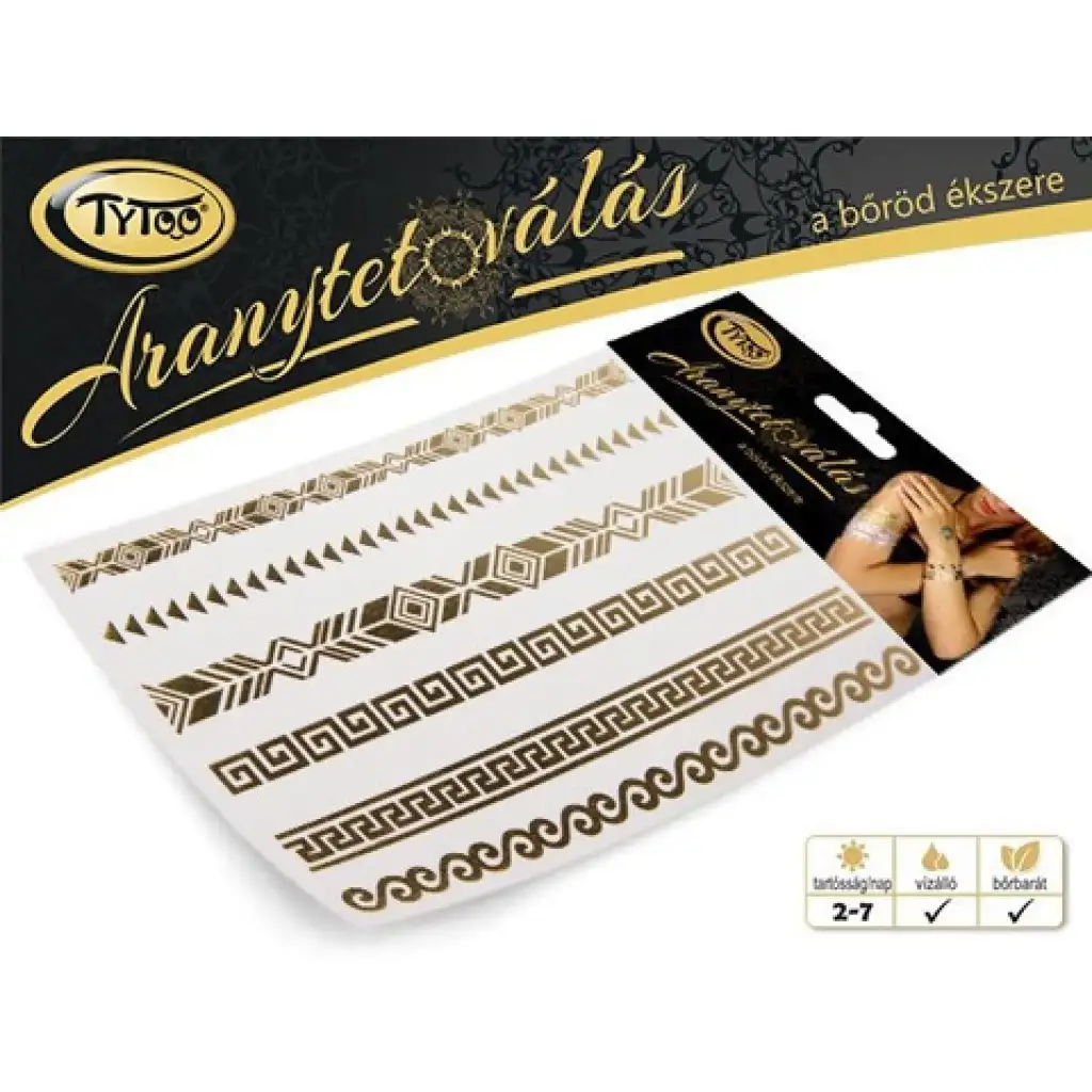 TyToo: Aranytetoválás Karkötő és bokalánc szett 21x15cm kép 2