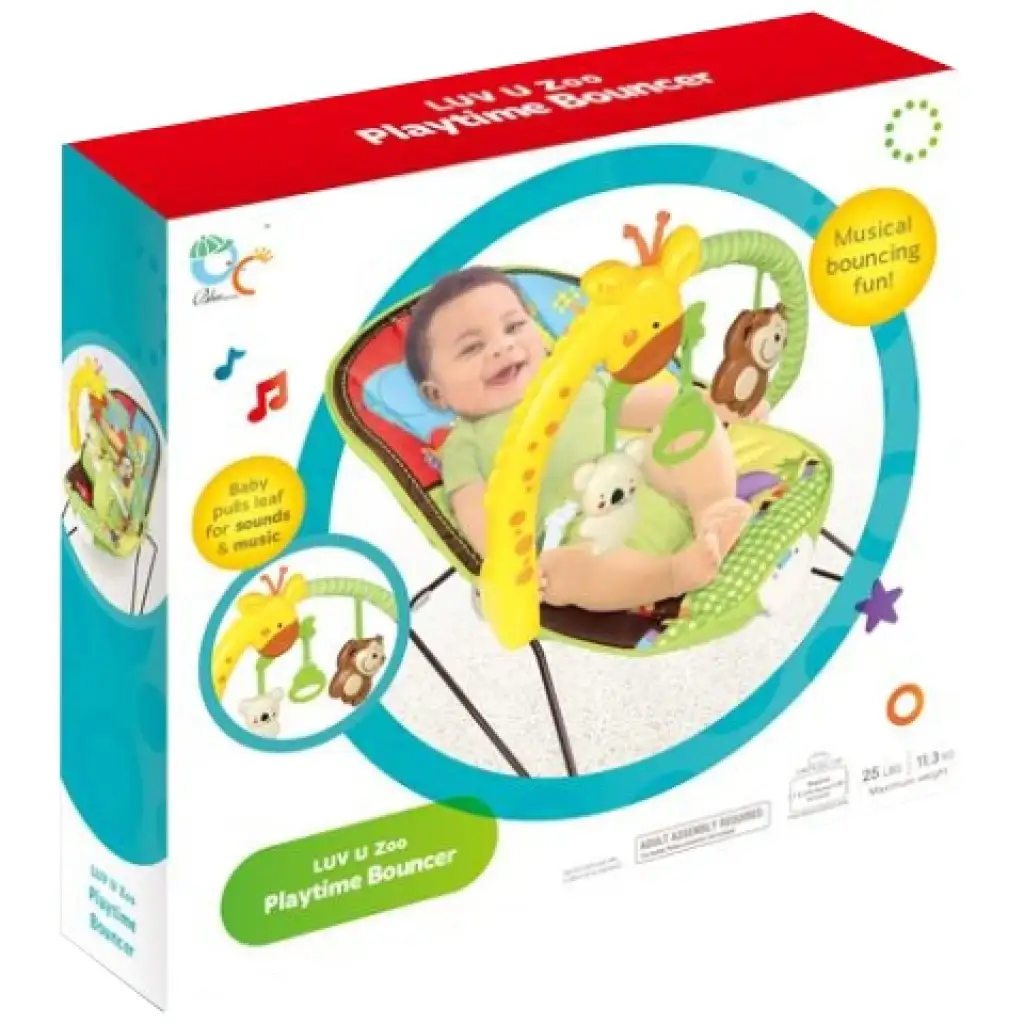 Zsiráfos bébi fotel hanggal és rezgéssel kép 2