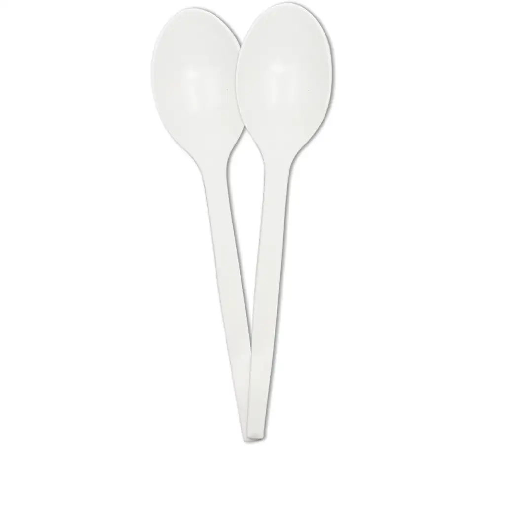 Fehér újrahasznosítható kanál 10db-os szett