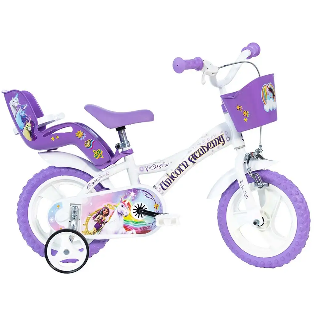 Unikornis Akadémia fehér-lila bicikli 12-es méretben - Dino Bikes kerékpár