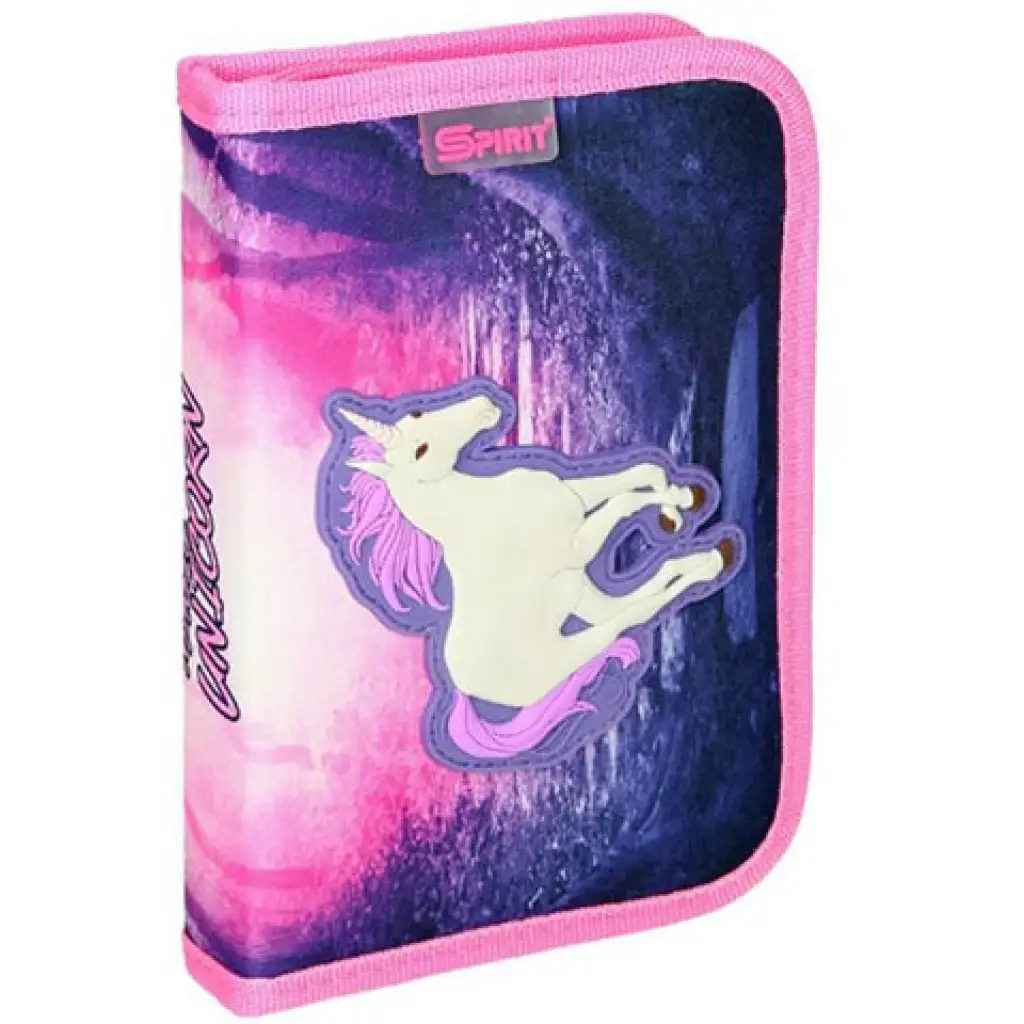 Spirit: Unikornis 3D mintás kihajtható töltött tolltartó 50db