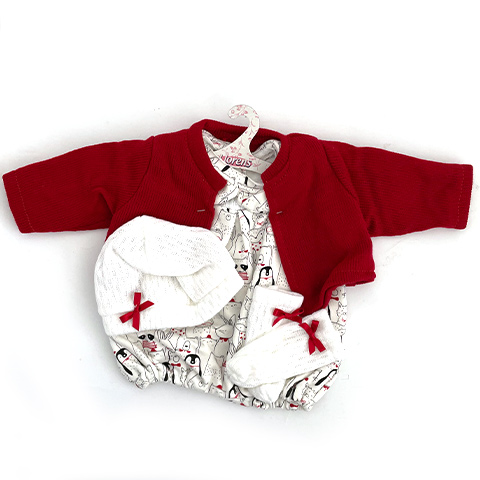 Llorens: Babaruha szett macis és nyuszis nadrággal 43cm-es babákra kép 4