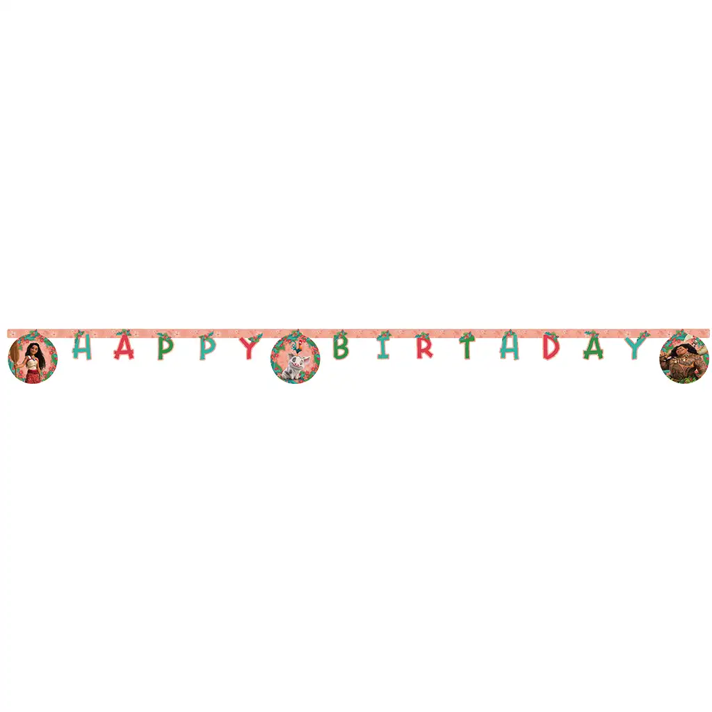 Disney Hercegnők Vaiana 2 szülinapi "Happy Birthday" party banner 200cm