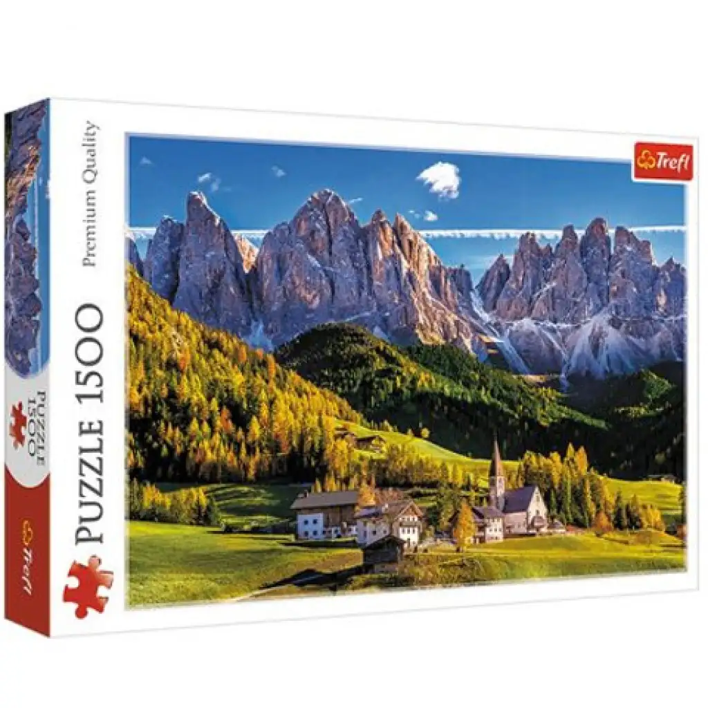Val di Funes völgy, Dolomitok - Olaszország 1500db-os puzzle -Trefl