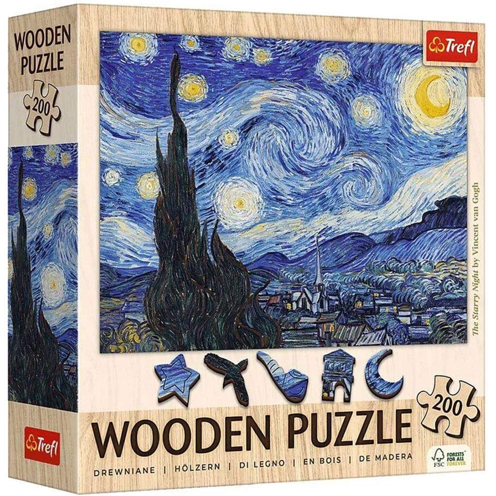 Van Gogh: Csillagos éj 200db-os fa puzzle - Trefl