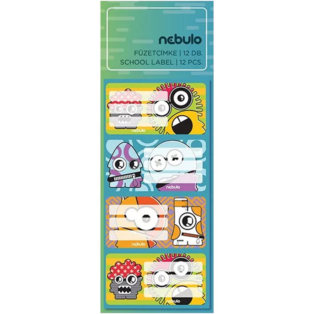 Nebulo: Vicces szörnyek füzetcímke 12db-os szett