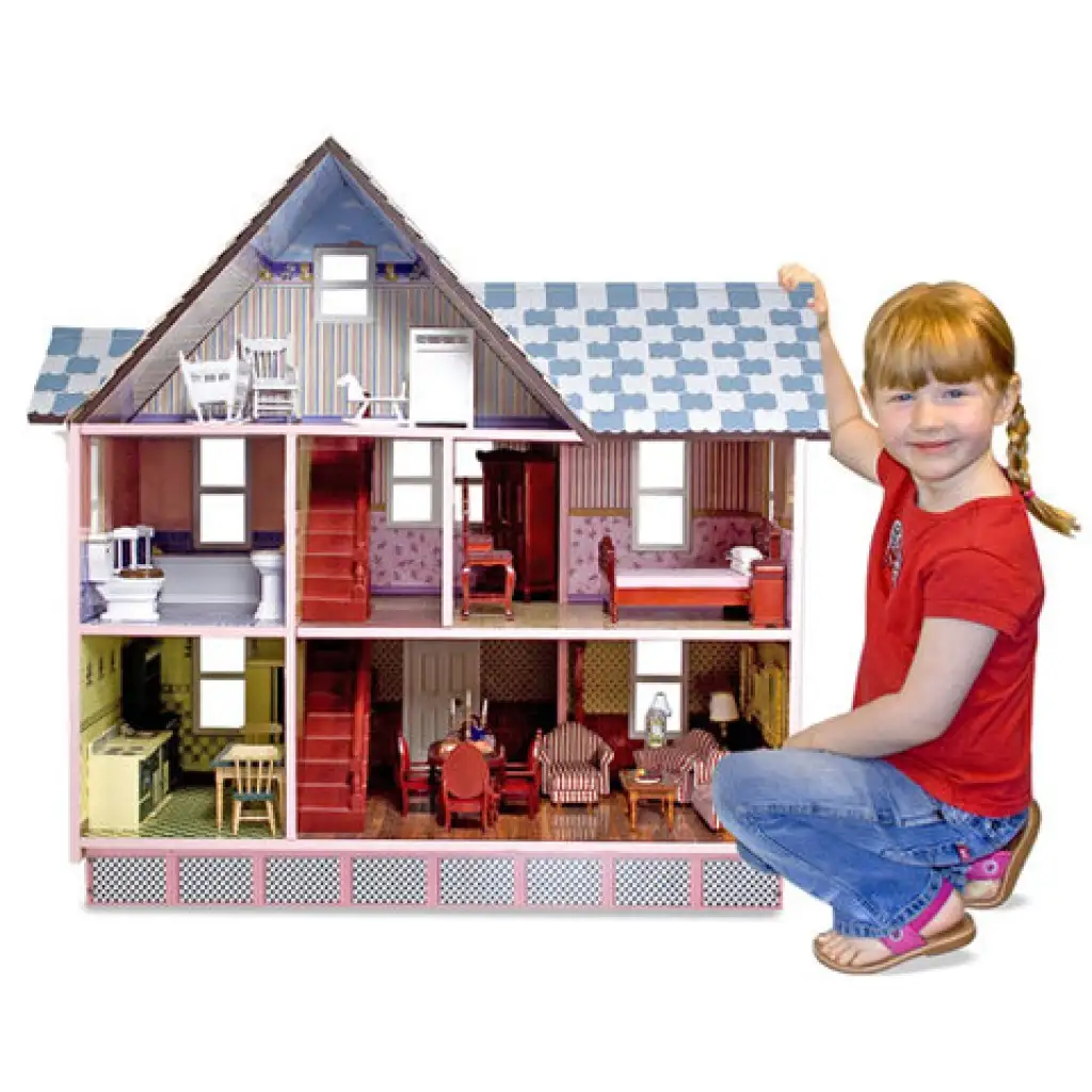 Viktoriánus fa emeletes babaház - Melissa & Doug kép 3