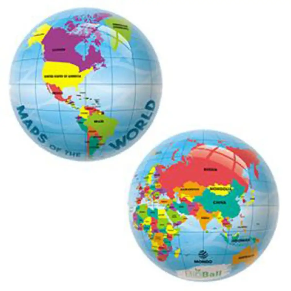 Világtérkép BioBall gumilabda 23cm - Mondo Toys kép 1