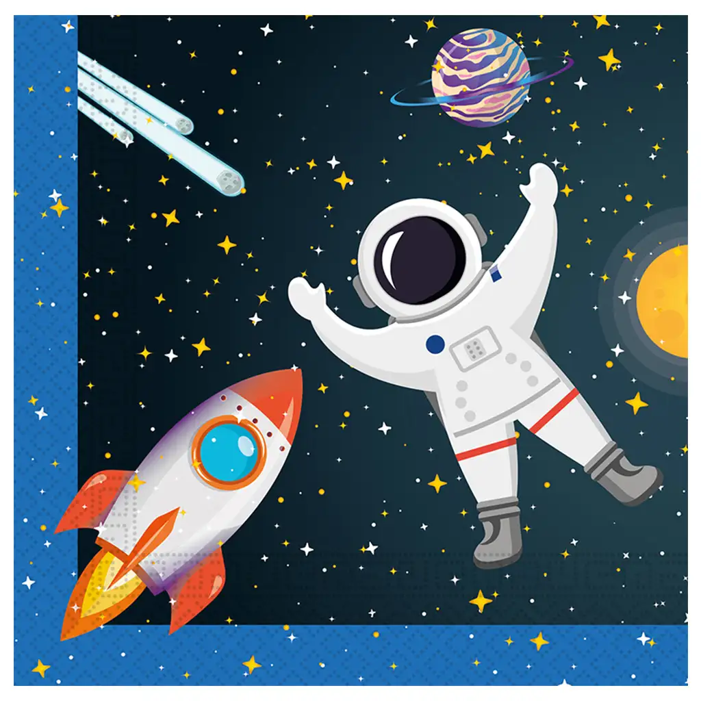 Űrkaland 2 rétegű papírszalvéta csillagos bolygós mintázattal 20db-os csomag