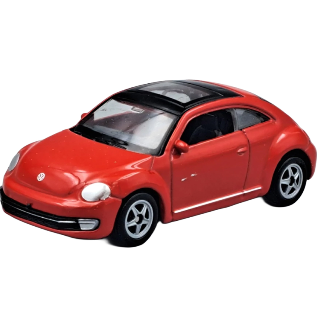 Welly: Volkswagen Bogár modern piros kisautó modell 1/64 kép 2