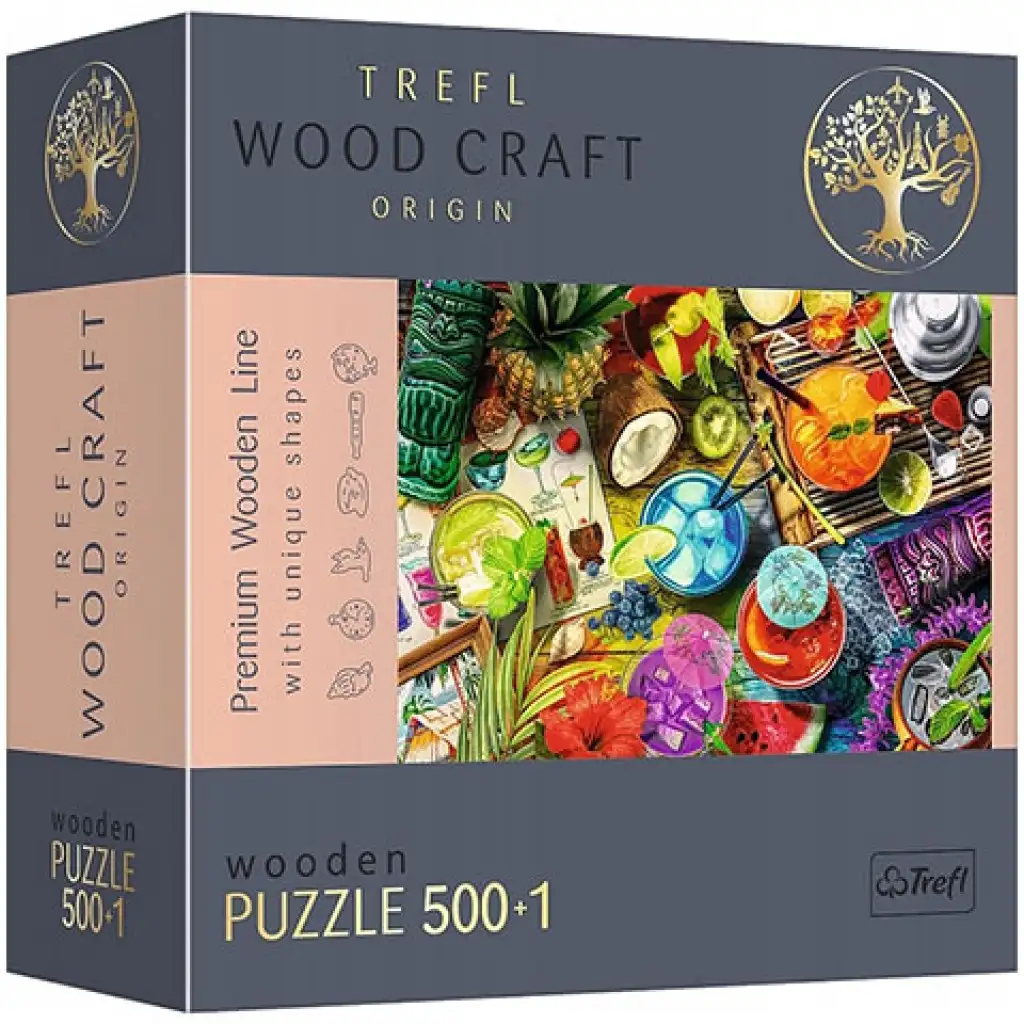 Wood Craft: Színes koktélok fa puzzle 500+1db-os - Trefl