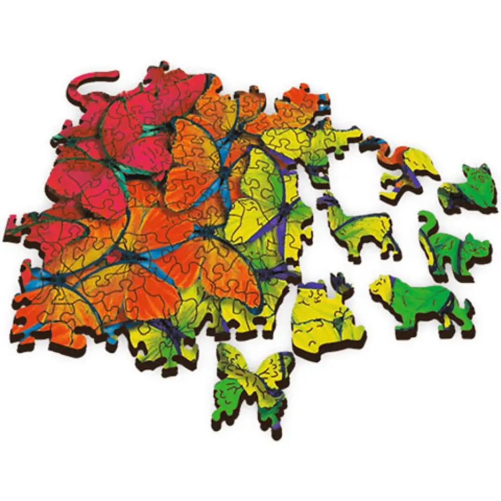 Wood Craft: Szivárvány pillangók fa puzzle 500+1db-os - Trefl kép 3