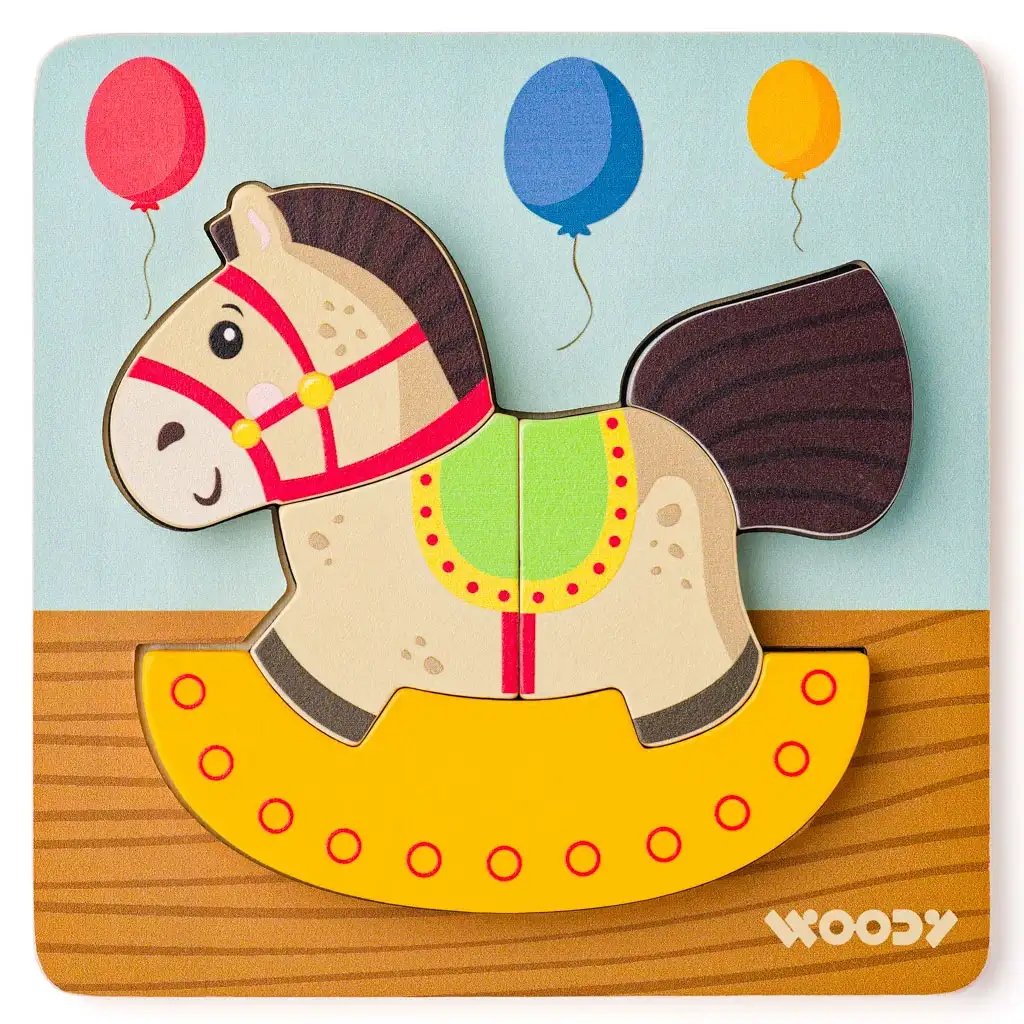 Fa hintaló 5db-os baba puzzle - Woodyland