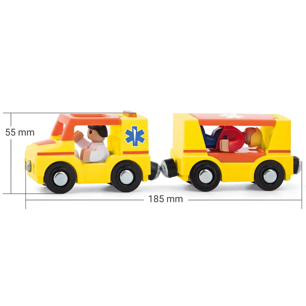 Mágneses mentőautó pótkocsival - Woodyland kép 2