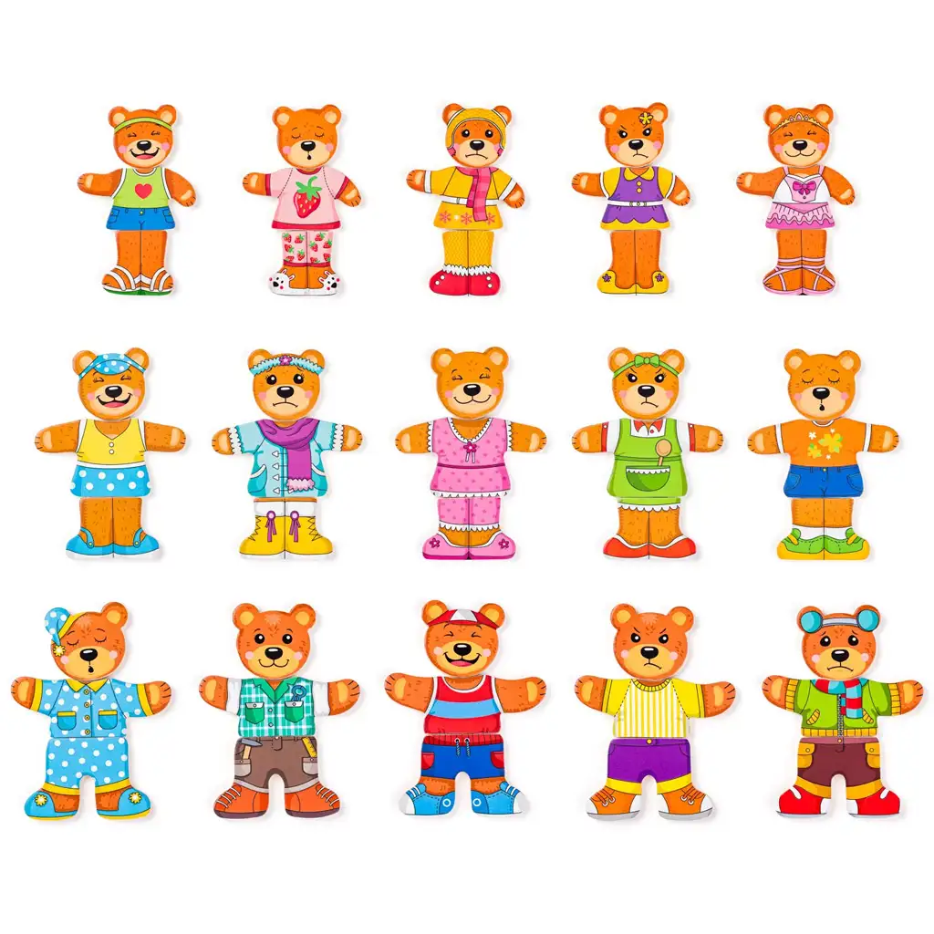 Öltöztethető medvecsalád fa puzzle - Woodyland kép 3