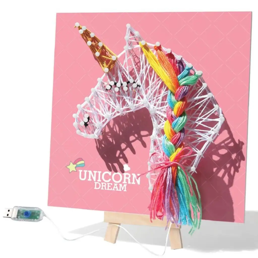 WowBox: Unikornis LED fény fonalkép készítő kreatív szett kép 2