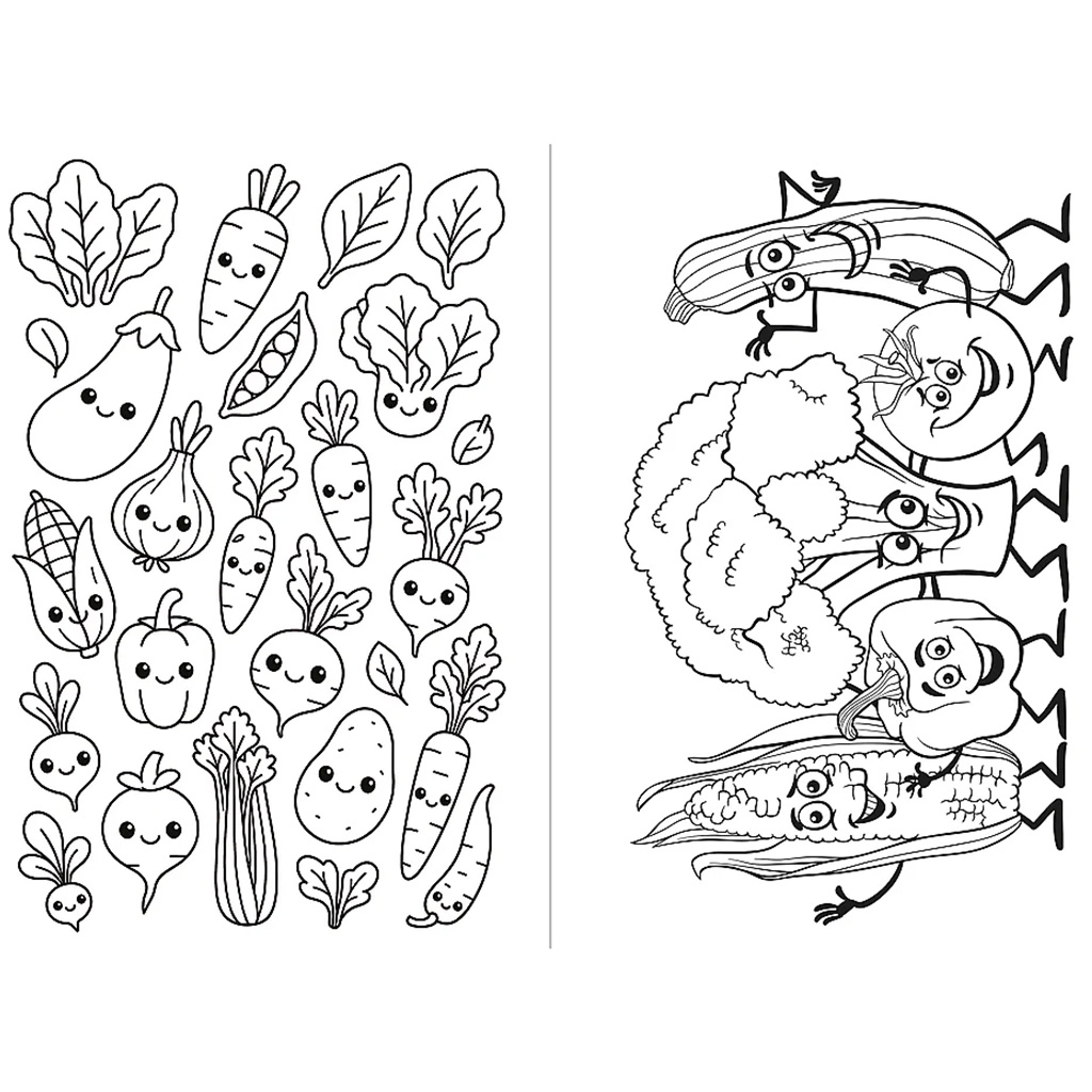 Vidám zöldségek és gyümölcsök kifestőkönyv - Trefl kép 2
