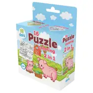 16 Darabos Színezős Puzzle 2 az 1-ben - Malac