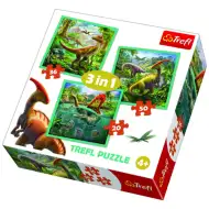 3 az 1-ben dinoszauruszos puzzle szett - Trefl