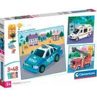 Mentőjárművek 3x48db-os Supercolor puzzle - Clementoni