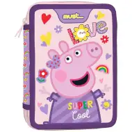Must: Peppa Malac kétszintes töltött tolltartó 15x21x5cm