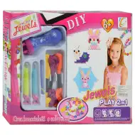 JewelsPlay: 2 az 1-ben ékszerkészítő gyöngyszett fonógéppel és színes gyöngyökkel