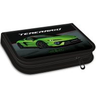 Ars Una: Zöld Lamborghini mintás kihajtható töltött tolltartó 12,8x19,3x3,6cm