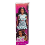 Barbie: Fashionista stílusos baba zöld-fehér kockás ruhában - Mattel