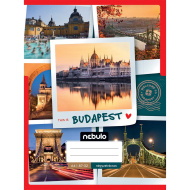 Nebulo: Tűzött kockás Budapest mintás füzet 87-32 A/4