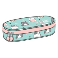 St.Right Charming Cats ovális tolltartó PC01 23x9,5x6cm
