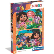 Dóra a felfedező 2x20db-os Supercolor puzzle - Clementoni