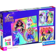 Unikornis Akadémia 3x48db-os Supercolor puzzle - Clementoni