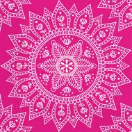 Mandala fukszia-fehér papírszalvéta szett – 2 rétegű, 33x33 cm, 20db