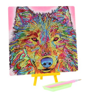 Gyémántszemes kirakó: Farkas gyémántfestő szett 20x20cm