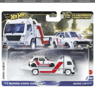 Hot Wheels: Aero Lift Prémium autószállító és 73 Honda Civic Custom kisautó 1/64 - Mattel