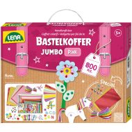 LENA: Jumbo rózsaszín barkácskoffer 800db-os kreatív játékszett