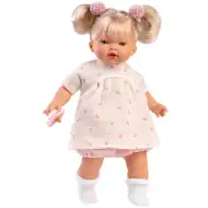 Llorens: Roberta 33cm-es síró baba cumival virágos ruhában