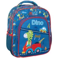 Luna: Must Team dinós lekerekített 2 rekeszes ovis hátizsák 27x10x31cm