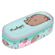 Pusheen cicás ovális tolltartó türkiz színben 23cm