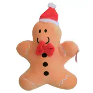 Mézeskalács plüssfigura piros sapkában és nyakkendőben 24cm
