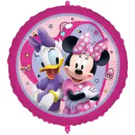 Minnie egér és Daisy mintás rózsaszín fólia lufi 46cm
