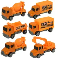 Alloy Car: 6db-os építőipari teherautó szett 8cm