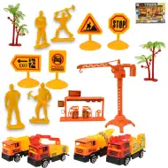 Heavy Duty: Építőipari játék szett lendkerekes autókkal és kiegészítőkkel
