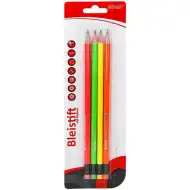 Spirit: Fluo grafit ceruza radírral 4db-os szett