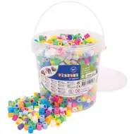 PlayBox: 9mm-es XL MAXI pasztell és neon színű vasalható gyöngyök vödörben 1400db-os csomag