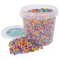 PlayBox: 5mm-es MIDI színes csíkos vasalható gyöngy vödörben 10000db-os csomag