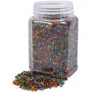 PlayBox: Fűzhető színes műanyag áttetsző gyöngyök 2-3 mm  500g